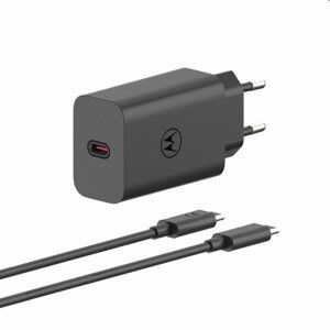 Motorola TurboPower Travel Adapter 30W w/ cable, black - OPENBOX (Rozbalený tovar s plnou zárukou) MC-302