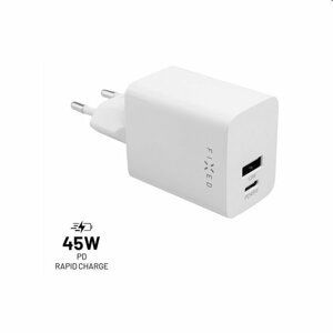 FIXED Mini Sieťová nabíjačka USB-C/USB, 45W, biela FIXC45M-CU-WH