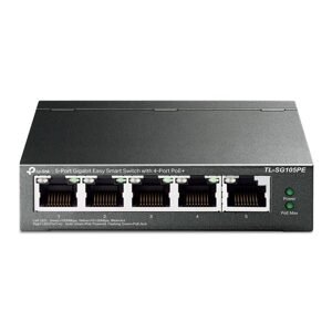 tp-link TL-SG105PE, 5-Port Gigabit Easy Smart Switch with 4-Port PoE, 4x Gigabit PoE Ports, 1x Gigabit Non-PoE Ports