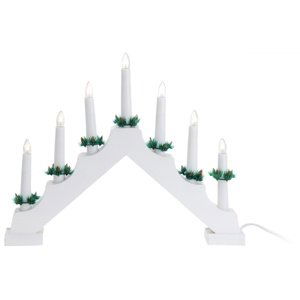 Vianočný svietnik Candle Bridge biela, 7 LED