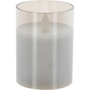 LED sviečka v skle Agide, reálny plameň, 7,5 x 10 cm, teplá biela