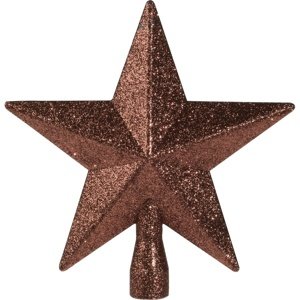 Vianočná špička na stromček Glitter star červená, 19 x 19 x 5 cm