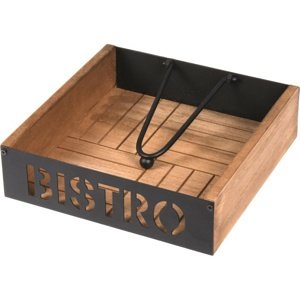 EH Drevený box na servítky BISTRO, 18 x 18 x 5 cm