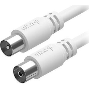 AlzaPower Core Coaxial IEC (M) - IEC (F) 5 m biely