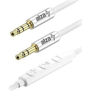 AlzaPower Alucore Audio 3,5 mm Jack 4P-TRRS (M) to 3,5 mm Jack (M) 1,5 m strieborný