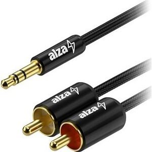 AlzaPower AluCore 3.5mm Jack (M) to 2× RCA (M) 1 m čierny