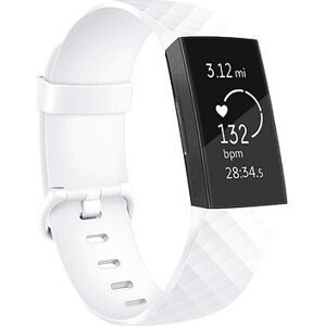 BStrap Silicone Diamond na Fitbit Charge 3/4 white, veľkosť L