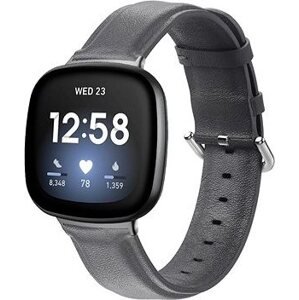 BStrap Leather Lux na Fitbit Versa 3, dark gray