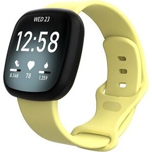 BStrap Silicone na Fitbit Versa 3 yellow, veľkosť L