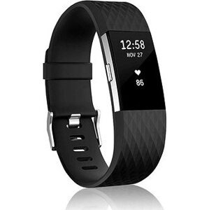 BStrap Silicone Diamond na Fitbit Charge 2 black, veľkosť S