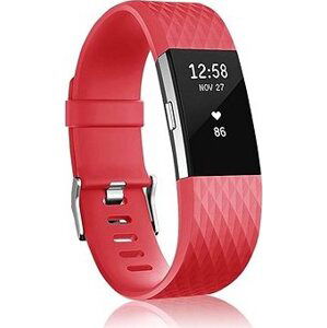 BStrap Silicone Diamond na Fitbit Charge 2 red, veľkosť S