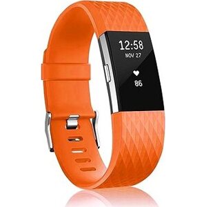 BStrap Silicone Diamond pro Fitbit Charge 2 orange, velikost S