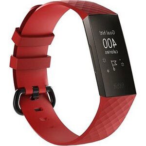 BStrap Silicone Diamond na Fitbit Charge 3/4 red, veľkosť S