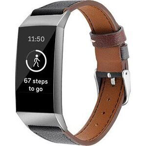 BStrap Leather Italy pro Fitbit Charge 3 / 4 black, velikost S