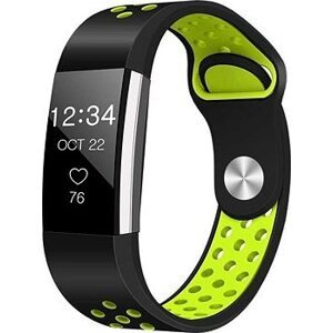 BStrap Silicone Sport pro Fitbit Charge 2 black, green, velikost L