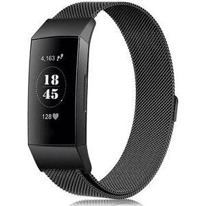 BStrap Milanese na Fitbit Charge 3/4 black, veľkosť S