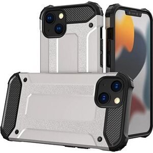 Hybrid Armor plastový kryt na iPhone 13, strieborný