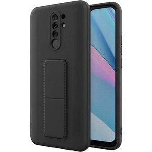 Kickstand silikónový kryt na Xiaomi Redmi 9, čierny