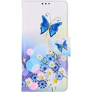 TopQ Pouzdro Xiaomi Redmi Note 12 knížkové Bílé s motýlkem 112830