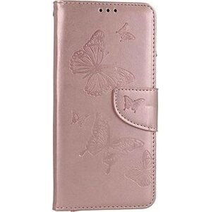 TopQ Puzdro Samsung A14 knižkové Butterfly ružové svetlé 111952