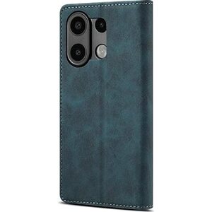 Lenuo Leather flipové puzdro na Xiaomi Redmi Note 13, modrá