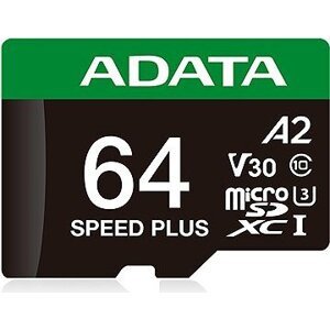 ADATA MicroSDXC 64 GB Speed Plus + SD adaptér