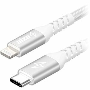 AlzaPower AluCore USB-C to Lightning MFi 3 m strieborný