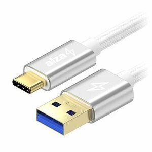 AlzaPower AluCore USB-A to USB-C 3.2 Gen 1 60W 5Gbps 1m strieborný