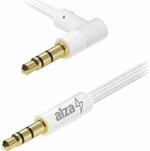 AlzaPower 90Core Audio 3.5mm Jack (M) to 3.5mm Jack 90° (M) 0,5 m biely