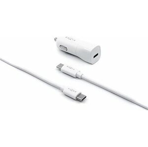 FIXED Car s USB-C výstupom a USB-C/USB-C kábla podpora PD 1 m 18 W biela