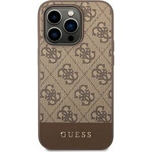 Guess 4G Stripe Zadný Kryt pre iPhone 14 Pro Max Brown