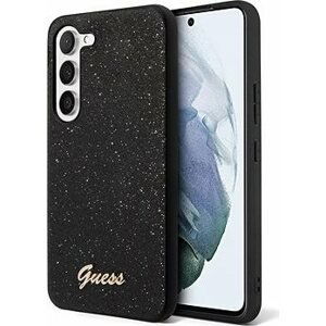 Guess PC/TPU Glitter Flakes Metal Logo Zadný Kryt na Samsung Galaxy S23 Black