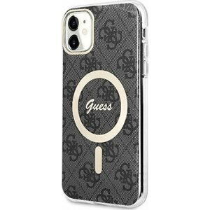 Guess 4G IML MagSafe Kompatibilný Zadný Kryt na iPhone 11 Black