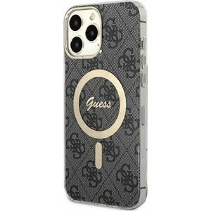 Guess 4G IML MagSafe Kompatibilný Zadný Kryt na iPhone 13 Pro Max Black