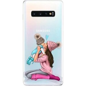 iSaprio Kissing Mom – Brunette and Boy na Samsung Galaxy S10+