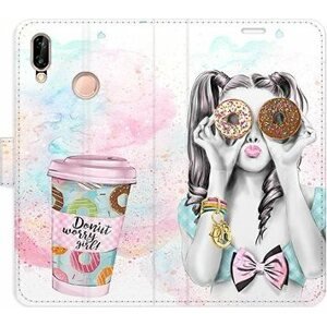 iSaprio flip pouzdro Donut Worry Girl pro Huawei P20 Lite