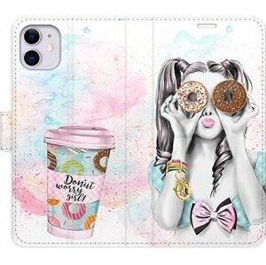 iSaprio flip puzdro Donut Worry Girl pre iPhone 11