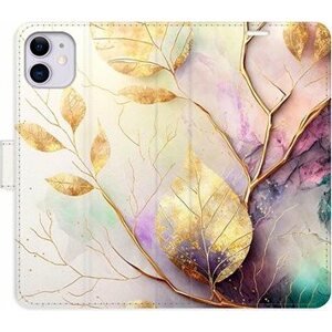 iSaprio flip puzdro Gold Leaves 02 pre iPhone 11