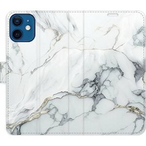 iSaprio flip pouzdro SilverMarble 15 pro iPhone 12 mini