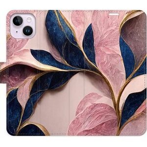 iSaprio flip puzdro Pink Leaves pre iPhone 14 Plus