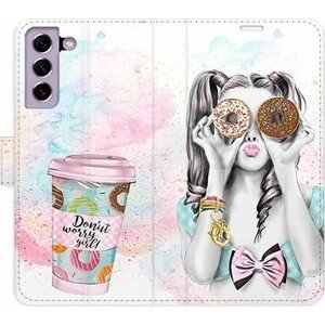 iSaprio flip puzdro Donut Worry Girl pre Samsung Galaxy S21 FE 5G