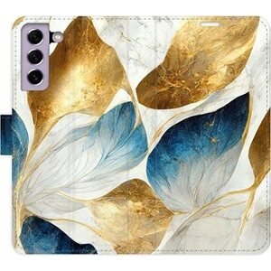 iSaprio flip puzdro GoldBlue Leaves na Samsung Galaxy S21 FE 5G