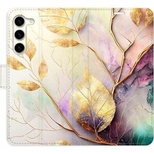 iSaprio flip pouzdro Gold Leaves 02 pro Samsung Galaxy S23+ 5G