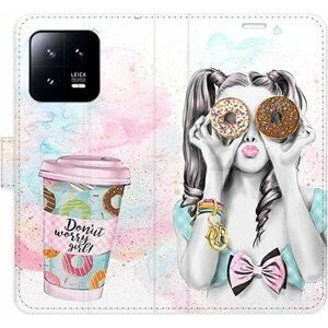 iSaprio flip puzdro Donut Worry Girl na Xiaomi 13