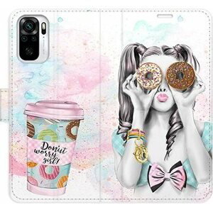 iSaprio flip pouzdro Donut Worry Girl pro Xiaomi Redmi Note 10 / Note 10S