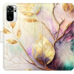 iSaprio flip puzdro Gold Leaves 02 na Xiaomi Redmi Note 10/Note 10S