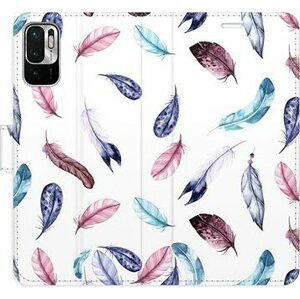 iSaprio flip puzdro Colorful Feathers pre Xiaomi Redmi Note 10 5G