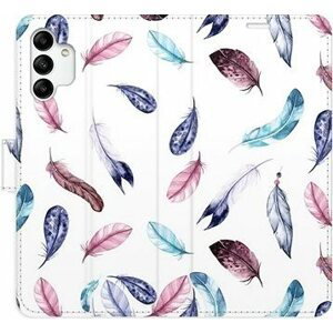 iSaprio flip pouzdro Colorful Feathers pro Samsung Galaxy A04s