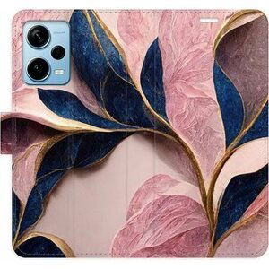 iSaprio flip puzdro Pink Leaves pre Xiaomi Redmi Note 12 Pro+ 5G