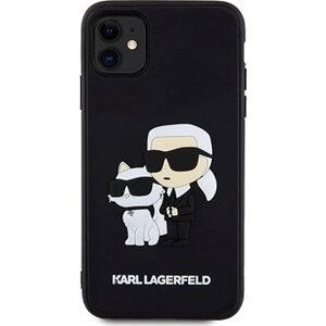 Karl Lagerfeld 3D Rubber Karl and Choupette Zadný Kryt na iPhone 11 Black